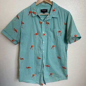 PACSUN: Flamingo: Men’s Short Sleeve Button-up (MEDIUM)